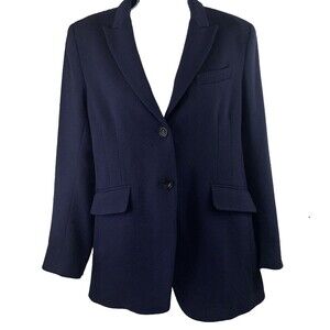 Theory Blazer Women Size 10 Wool Andore Valleus 2 Button Pockets USA Jacket